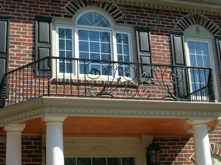 Custom Iron Rod Balcony with Scrolls Iron Creations USA